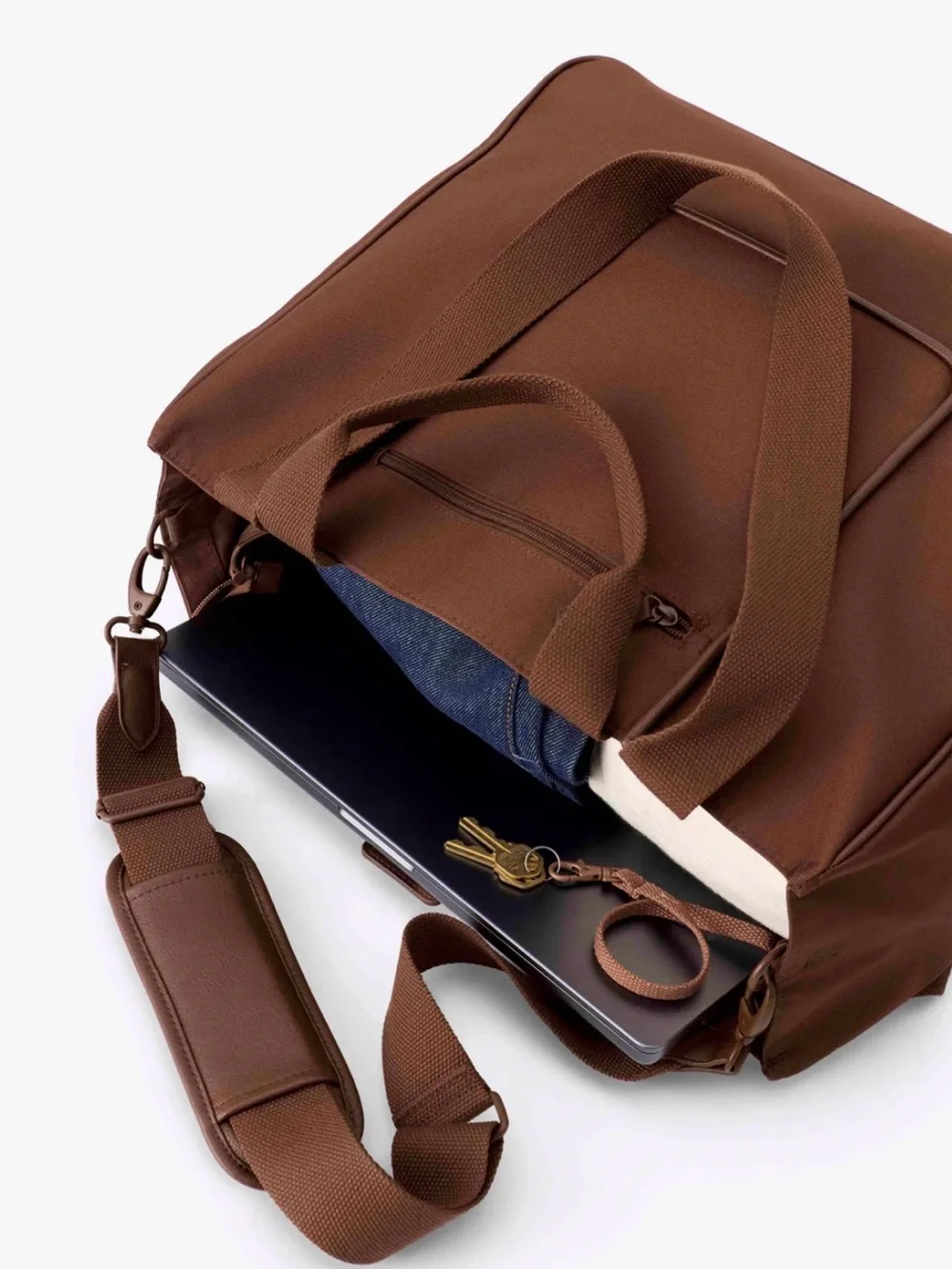 BEIS Brown Travel Tote with Adjustable Shoulder Strap - Picture 3 of 6